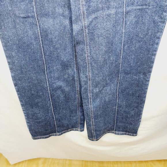 Judy Blue Dark Blue Curvy Darling High Rise Front Seam & Dart Wide Leg Jeans 16W - Picture 7 of 13